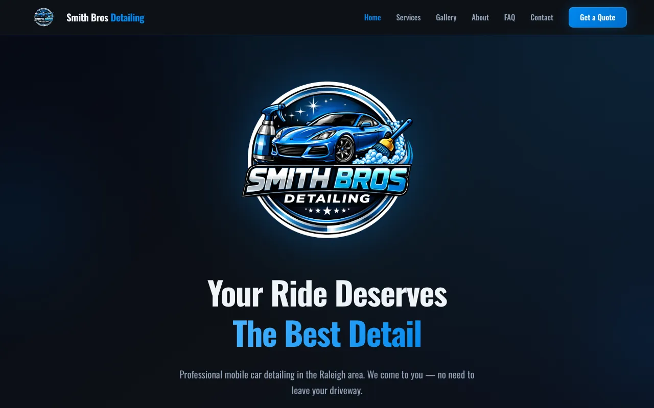 Smith Bros Detailing website